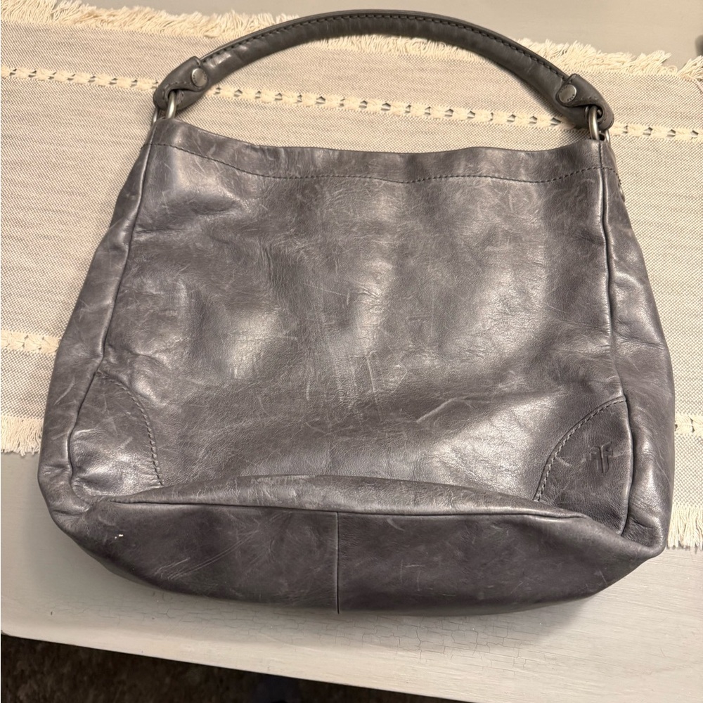 Frye Gray Slouchy Leather Hobo